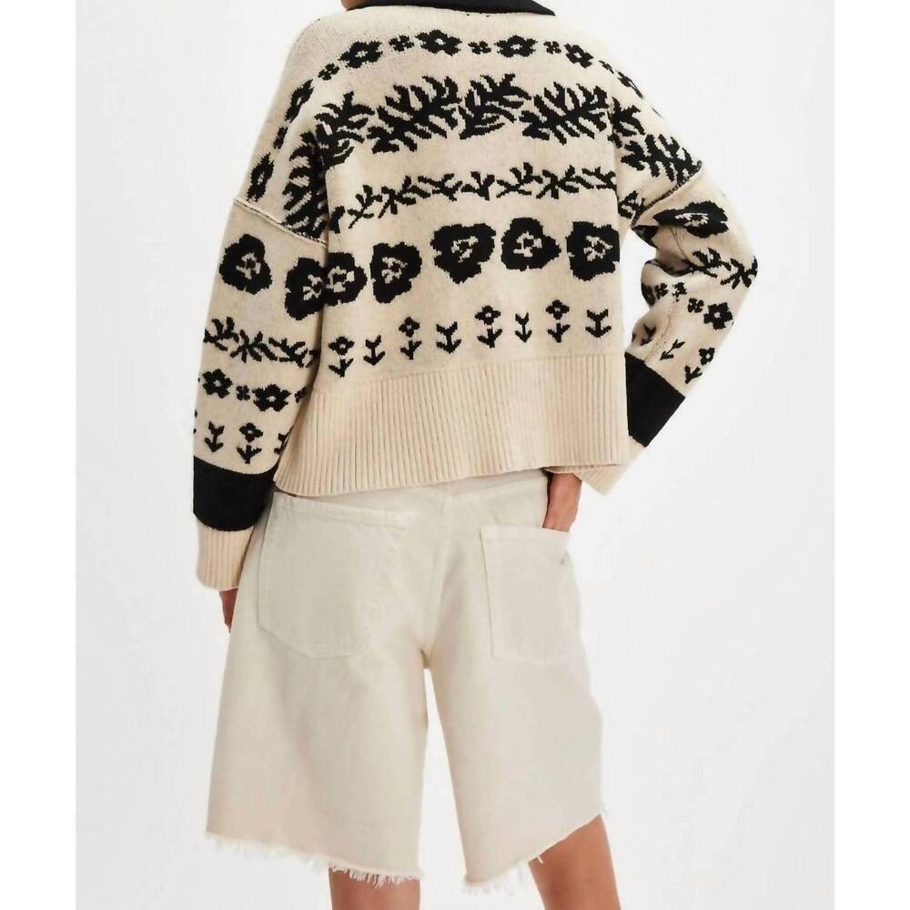 NEW FREE PEOPLE shelby long sleeve cardigan in neutral combo - Picture 4 of 5